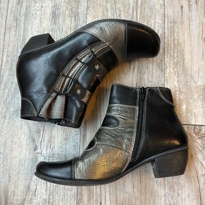 Fidji Ankle Boots Women EU 37 US 6.5 Black Leather Made In Portugal Rare